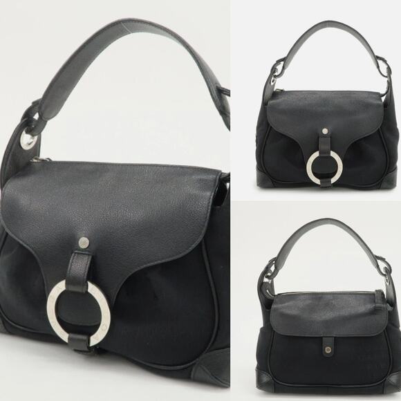 BVLGARI Handbags - 💎✨Authentic✨💎BVLGARI Logo Mania Canvas Leather Hand Bag Shoulder Bag Black